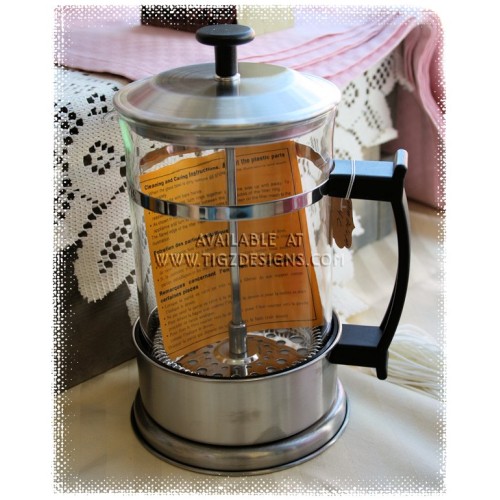 Brushed Stainless Steel Dimbula Tea or Coffee Press - 4 Cup